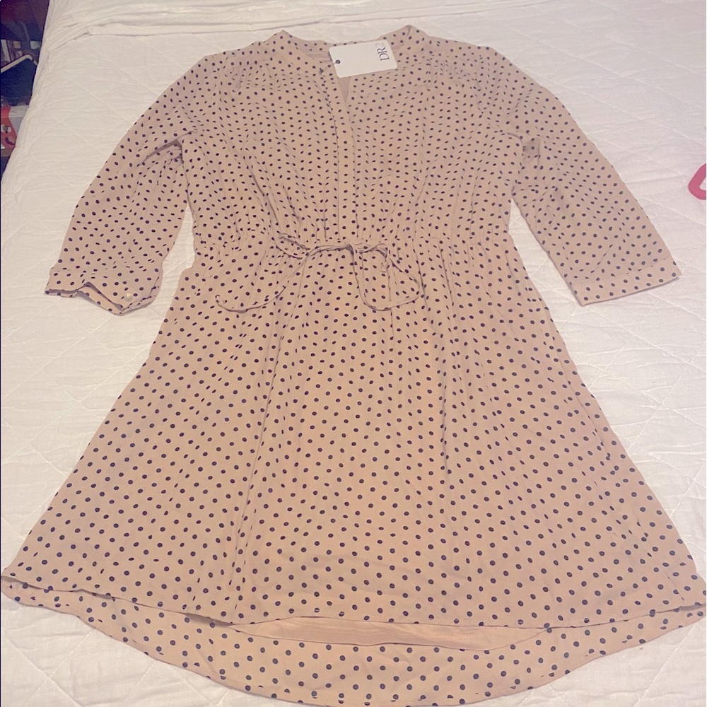 Ballet pink dress with black polka dots